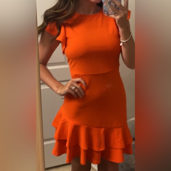 Orange Ruffle Dress - Picture 1 of 2